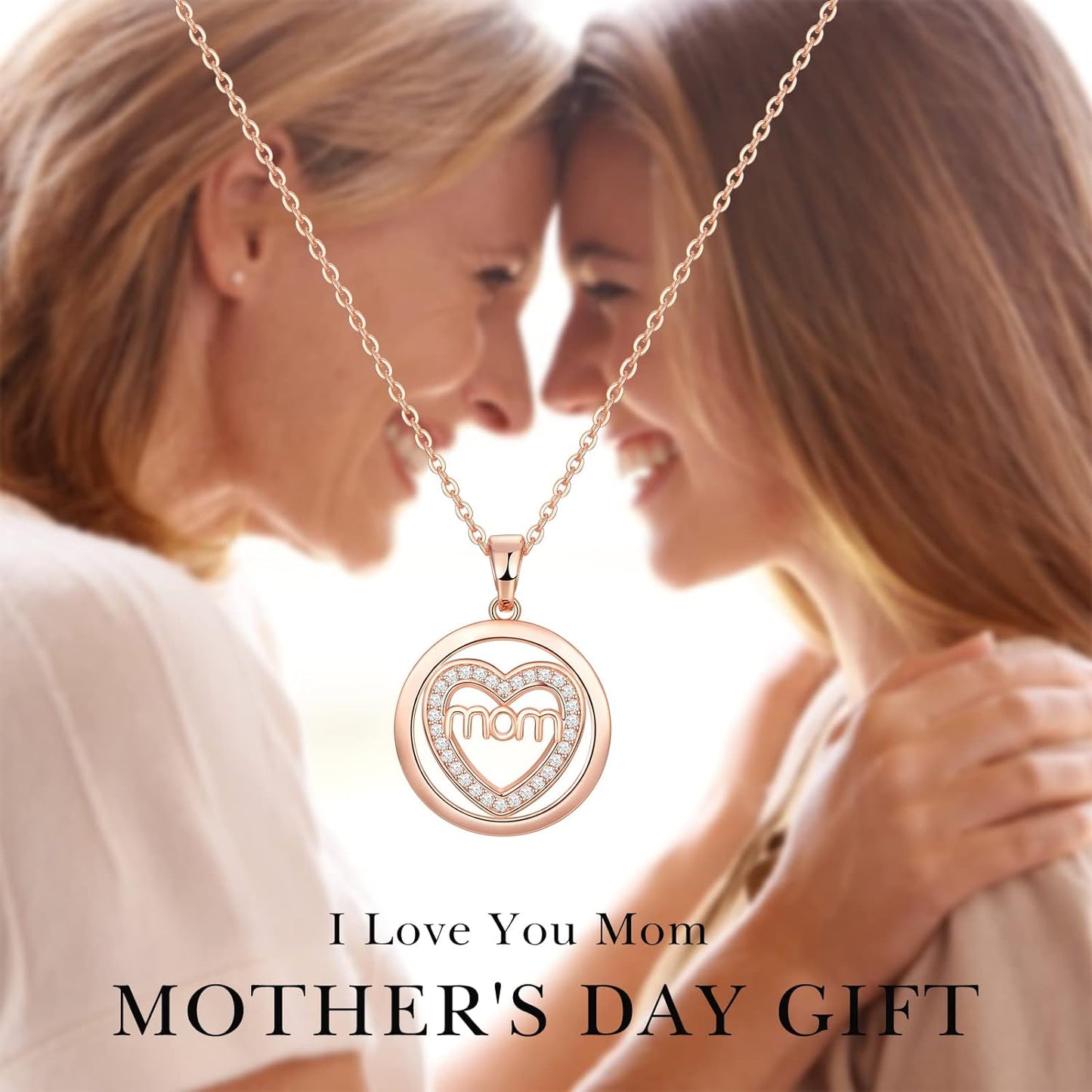 PAITAIN 18K Rose Gold Mom Necklaces Heart Jewelry for Mother Grandmother Wife Gifts for Mothers Day Birthday Anniversary Valentines Day Christmas