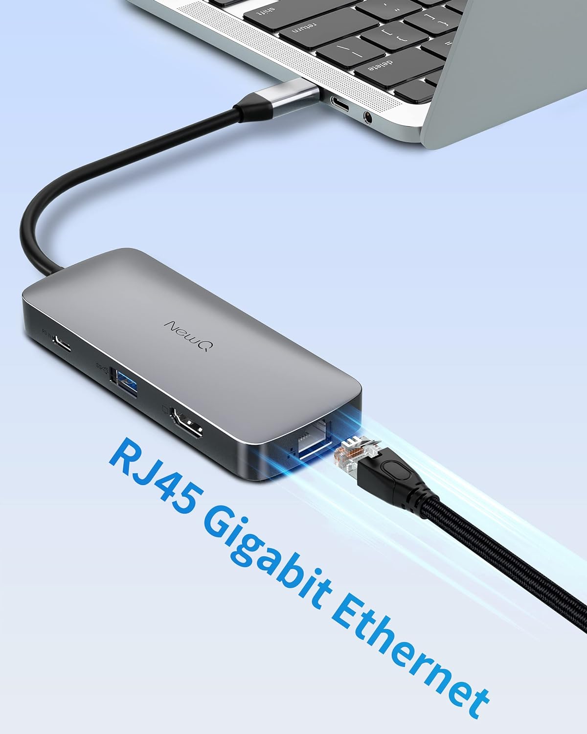 USB4 Hub 8K HDMI: NewQ USB 4.0 Hub 40Gbps Transmission, Thunderbolt 3 | 4 Hub, Supports 8K@60Hz 4K@120Hz, 2*USBA 3.2 GEN2 10GBPS, USBC 3.2 GEN2 10GBPS, Gigabit RJ45, PD-in 100W