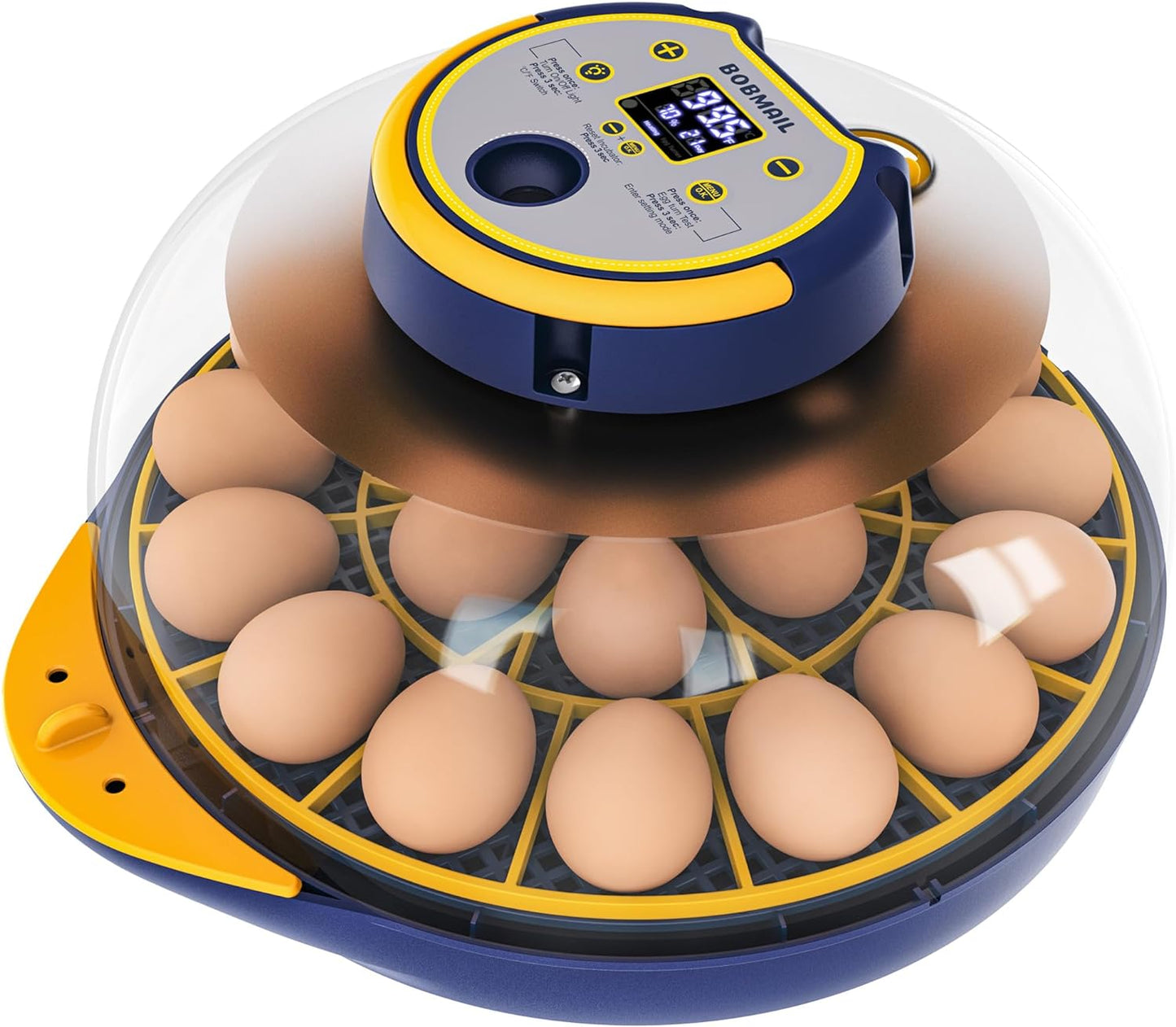 Egg Incubator for Hatching Chickens, Incubator with Automatic Egg Turning and Humidity Control, Hold 21 Chicken Eggs