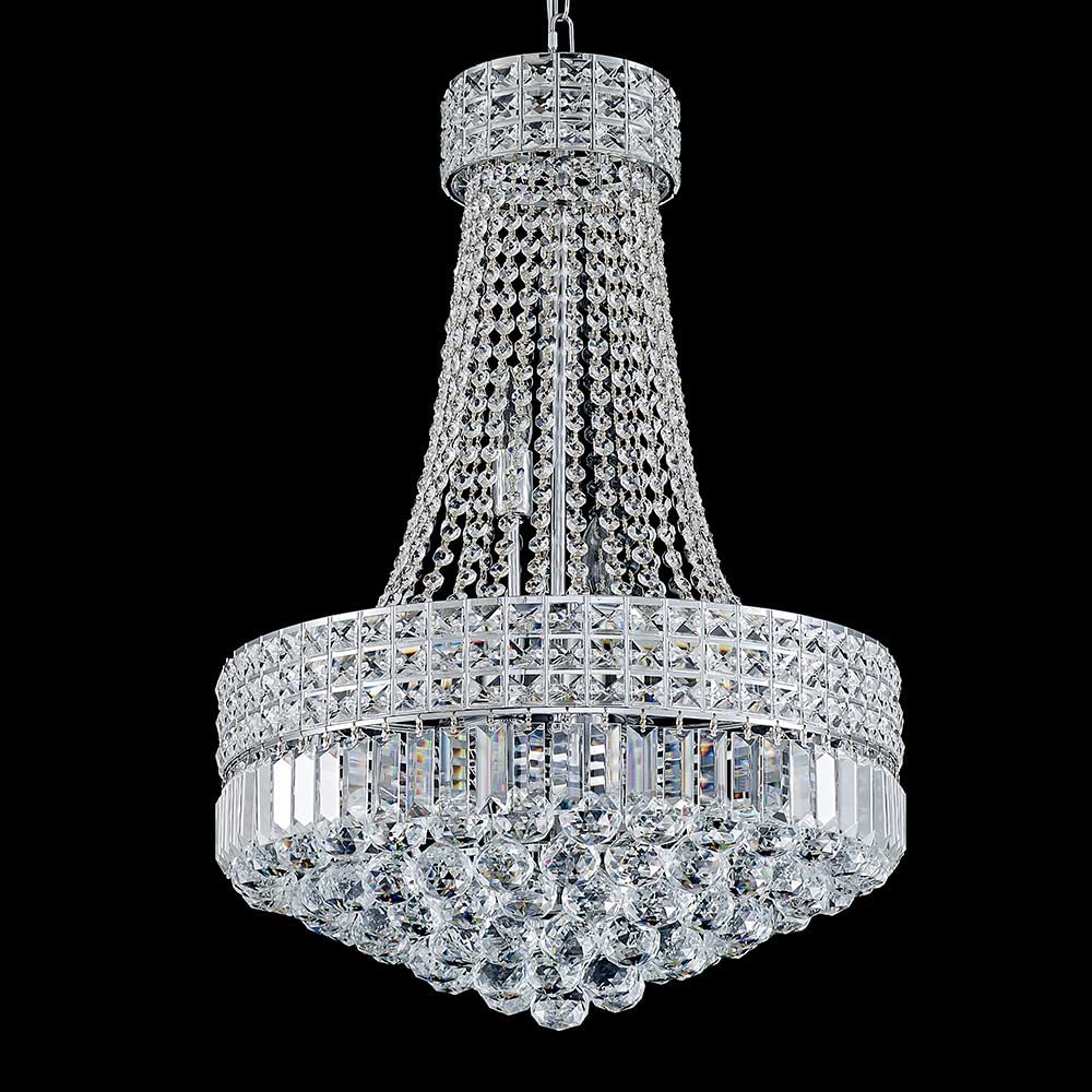 LIZZTREE Modern Empire Style K9 Crystal Chandeliers Light - D19.6 inch, 12 Lights Ceiling Haning Chandelier, Pendant Lighting for Living Room, Dining