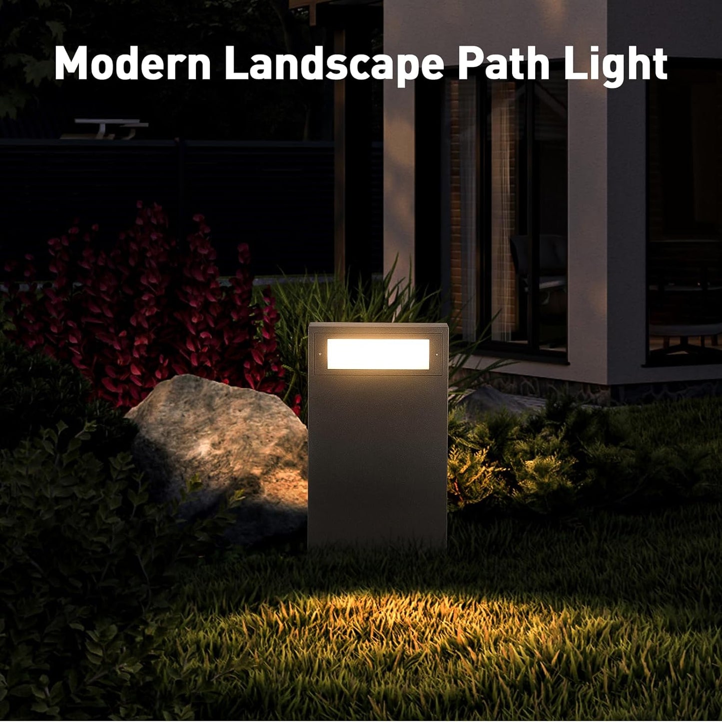 MVBT Modern Landscape Path Light, Outdoor 24-inch Waterproof Aluminum LED Luxury 3000K Driveway 120V Lighting for Garden Lawn Patio Courtyard Walkway