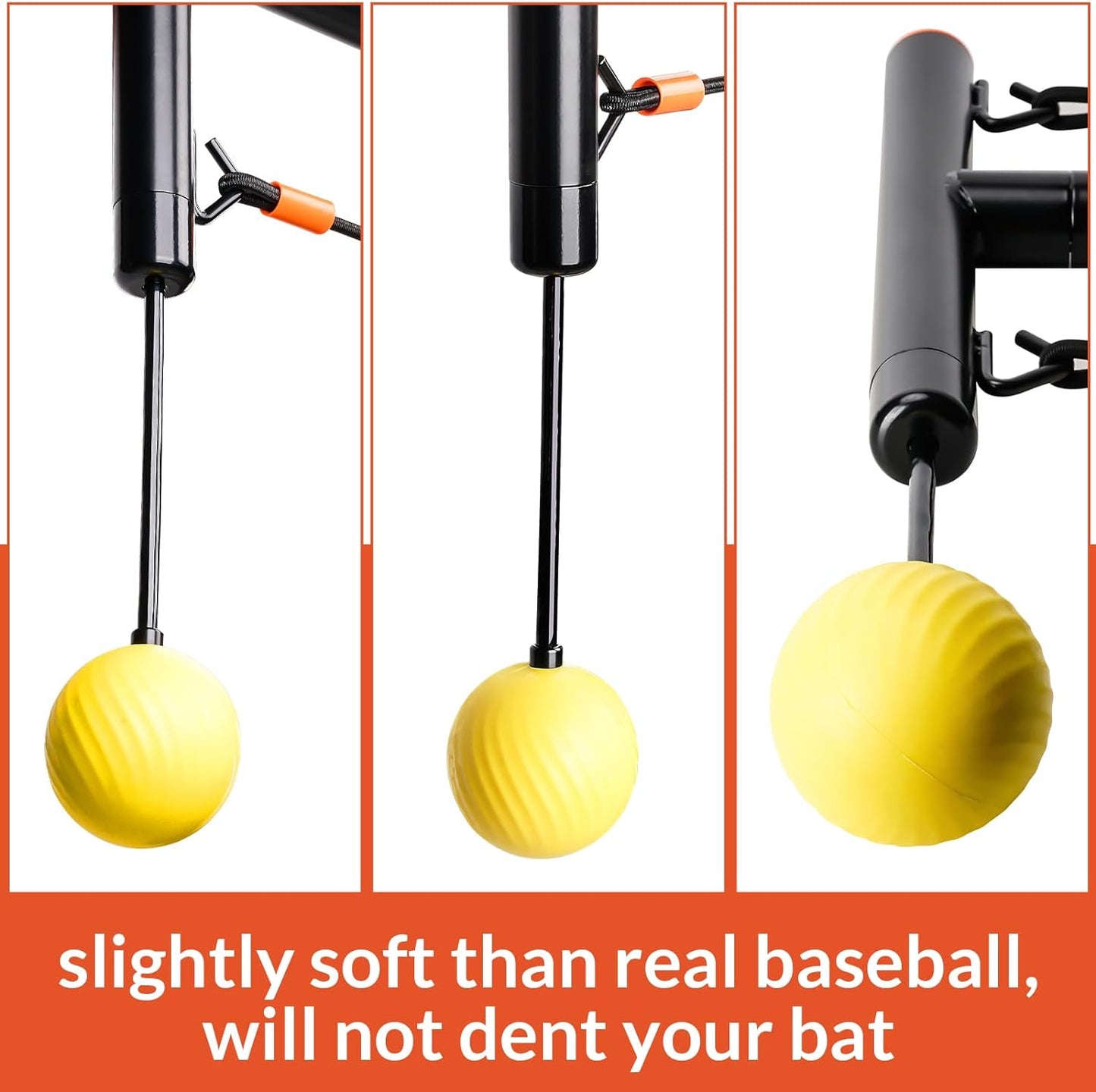 KuBluent Rock II Batting Practice & Hitting Swing Trainer with Auto Reset Function for Baseball and Softball Training, Height Adjustable, Portable with Carrying Bag