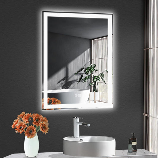 ImageYou 2028 Inches LED Bathroom Mirror, Touch Switch LED Mirror for Bathroom, Frontlit LED Bathroom Mirror, Bathroom Mirror with LED Lights, Smart Mirror with Adjustable Lights (20X28')