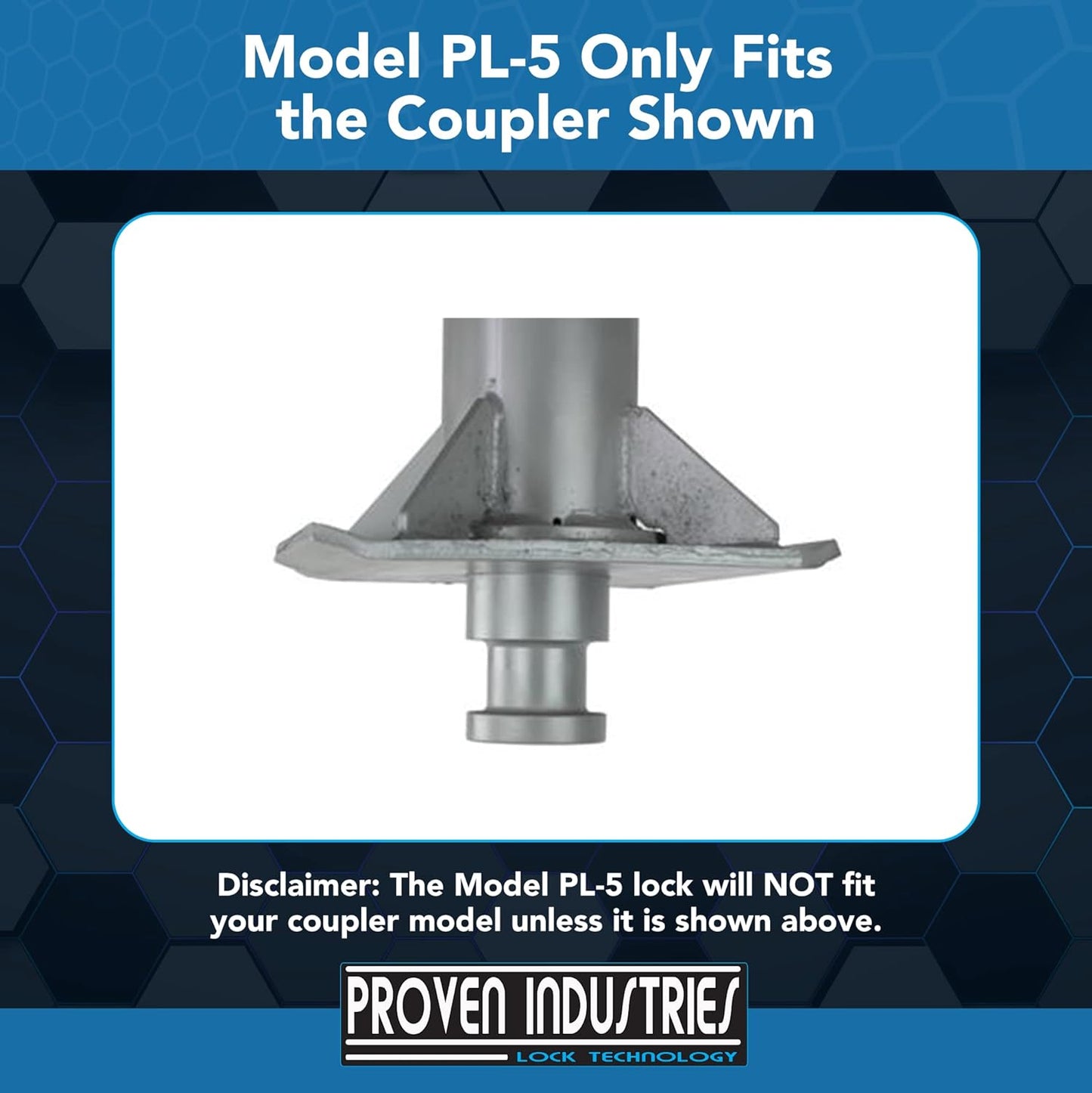 Proven Industries Model PL-5 Fifth-Wheel Kingpin Lock, Heavy-Duty Coupler Lock, Made in The USA