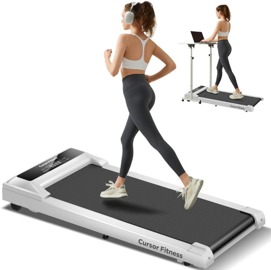 CURSOR Fitness Walking Pad, 2 in 1 Under Desk Treadmill, Quiet 2.5 HP, 265 LBS Capacity