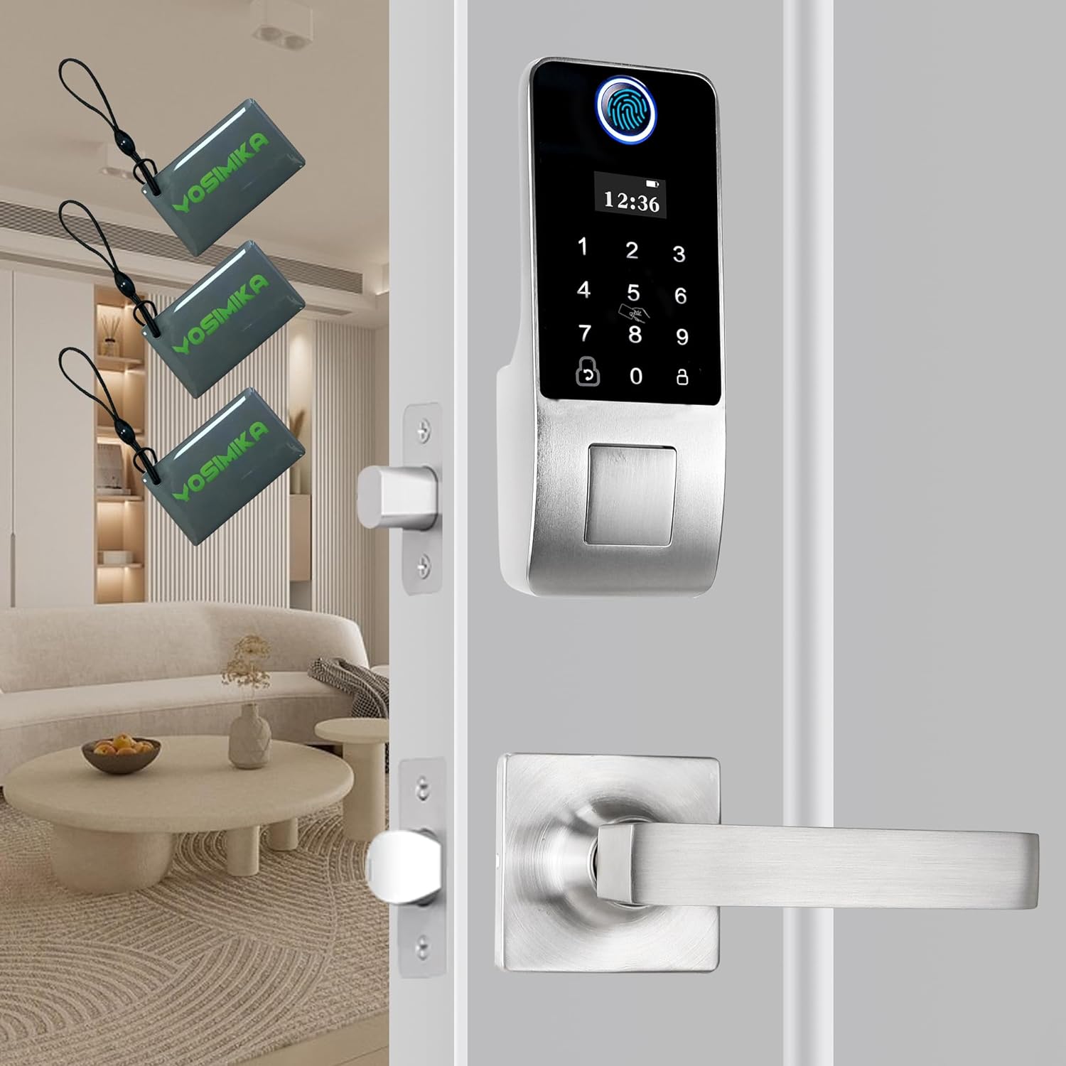 Yosimika Fingerprint Door Lock, Keyless Entry Door Lock, Smart