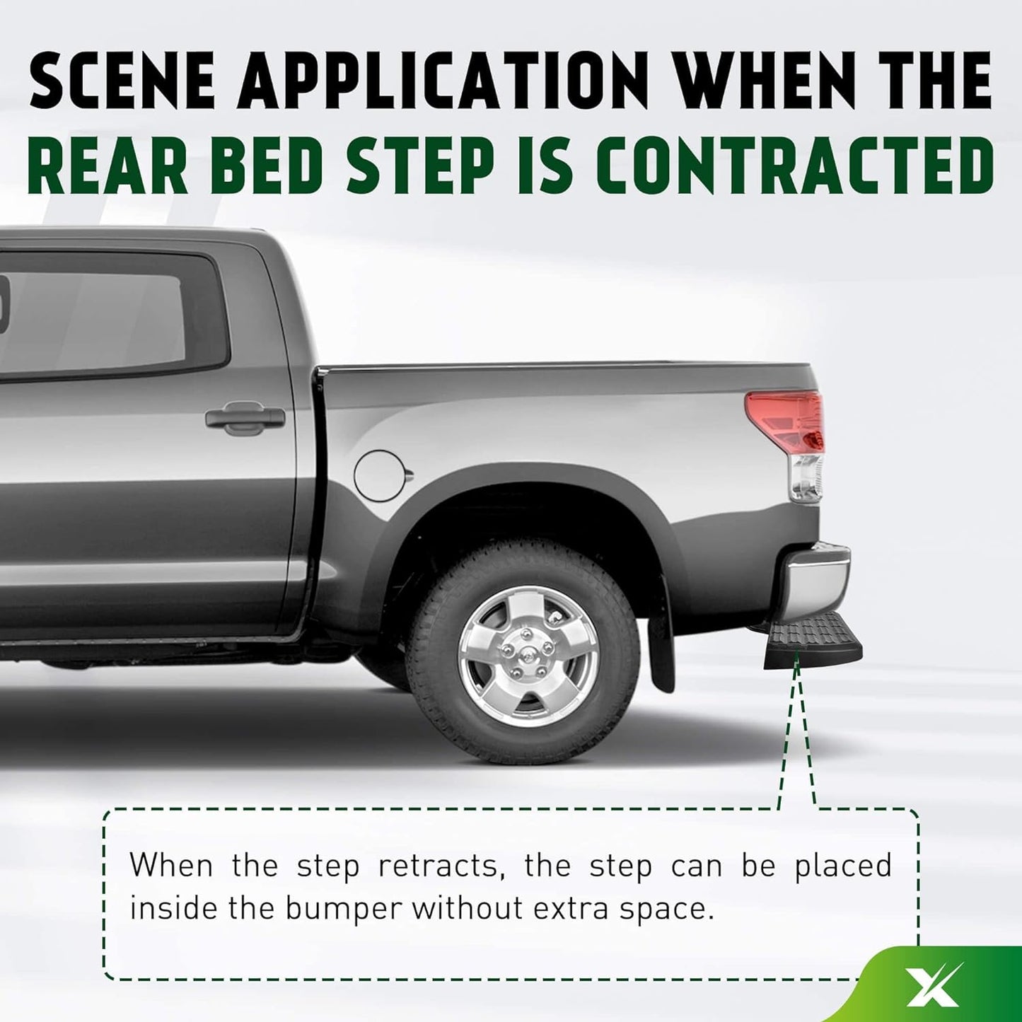 XIMAKA Rear Bed Step Tailgate Bedstep Compatible with Toyota Tundra 2022 2023 Folding Truck Step Retractable Bumper Tailgate Step Replaces# PTS30-34000