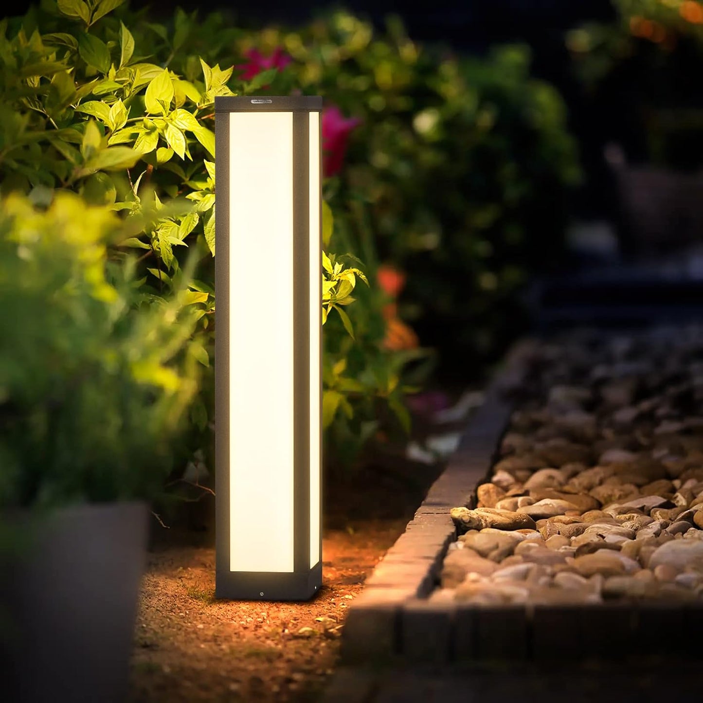 Linkmoon Landscape Path Light, 32' Modern Outdoor LED Luxury Bollard Lighting with IP54 Waterproof for Lawn Courtyard Driveway Pathway Decoration