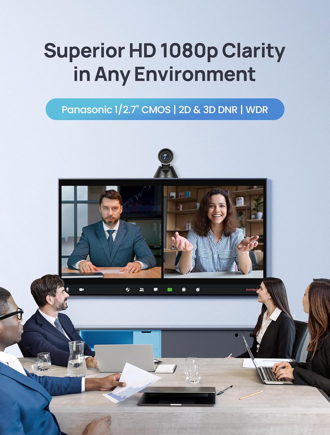 Enther&MAXHUB PTZ Camera,HD 1080p Video Conference Camera System with 12X Optical Zoom,Wide-Angle USB Conference Room Webcam with Remote Control for Streaming, Video Calling,