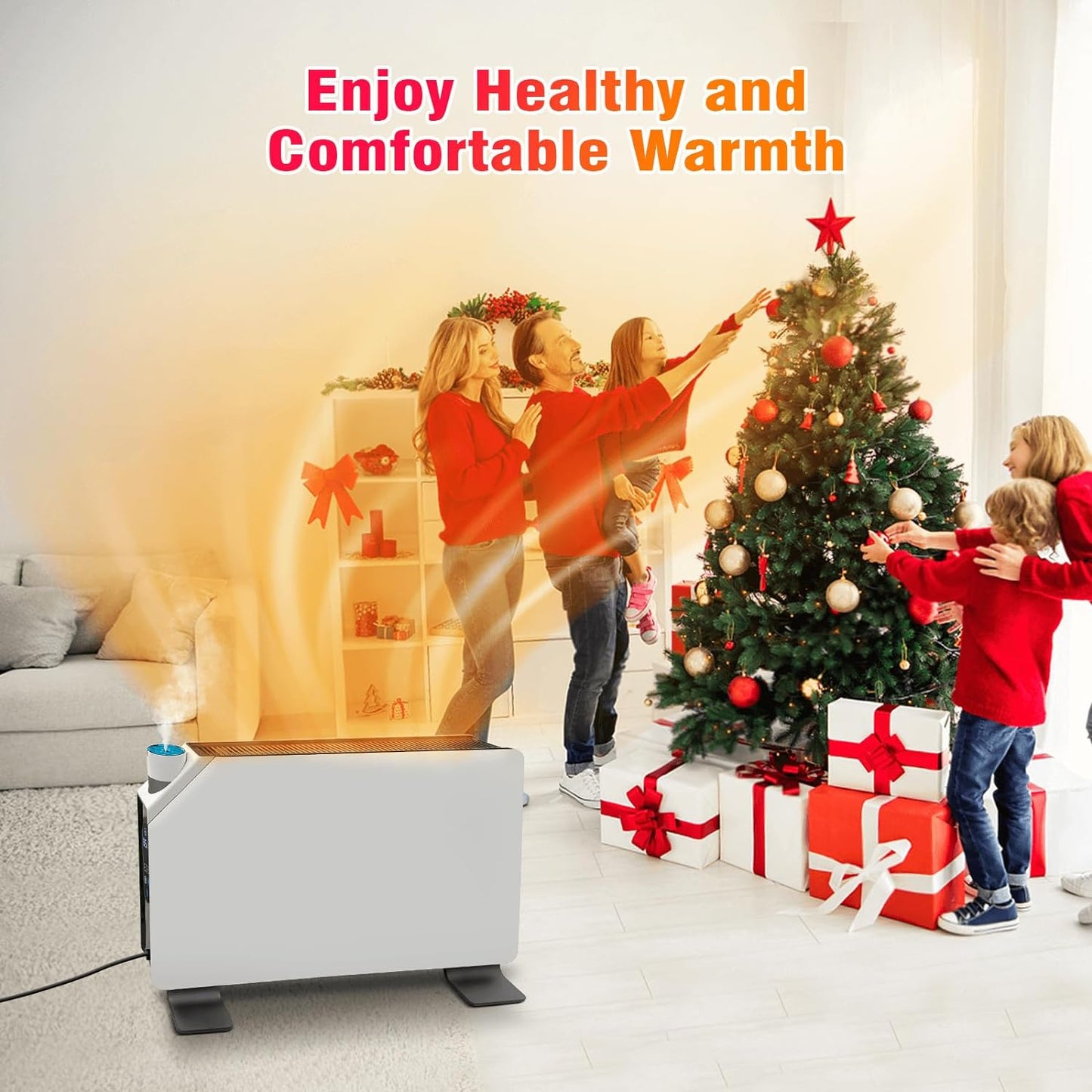 CTSC Convection Heater - Panel Heater - Space Heater Indoor Large Room - 750W/1500W Convection Panel Heater with Remote Control, Adjustable Thermostat, Freestanding/Wall Mount