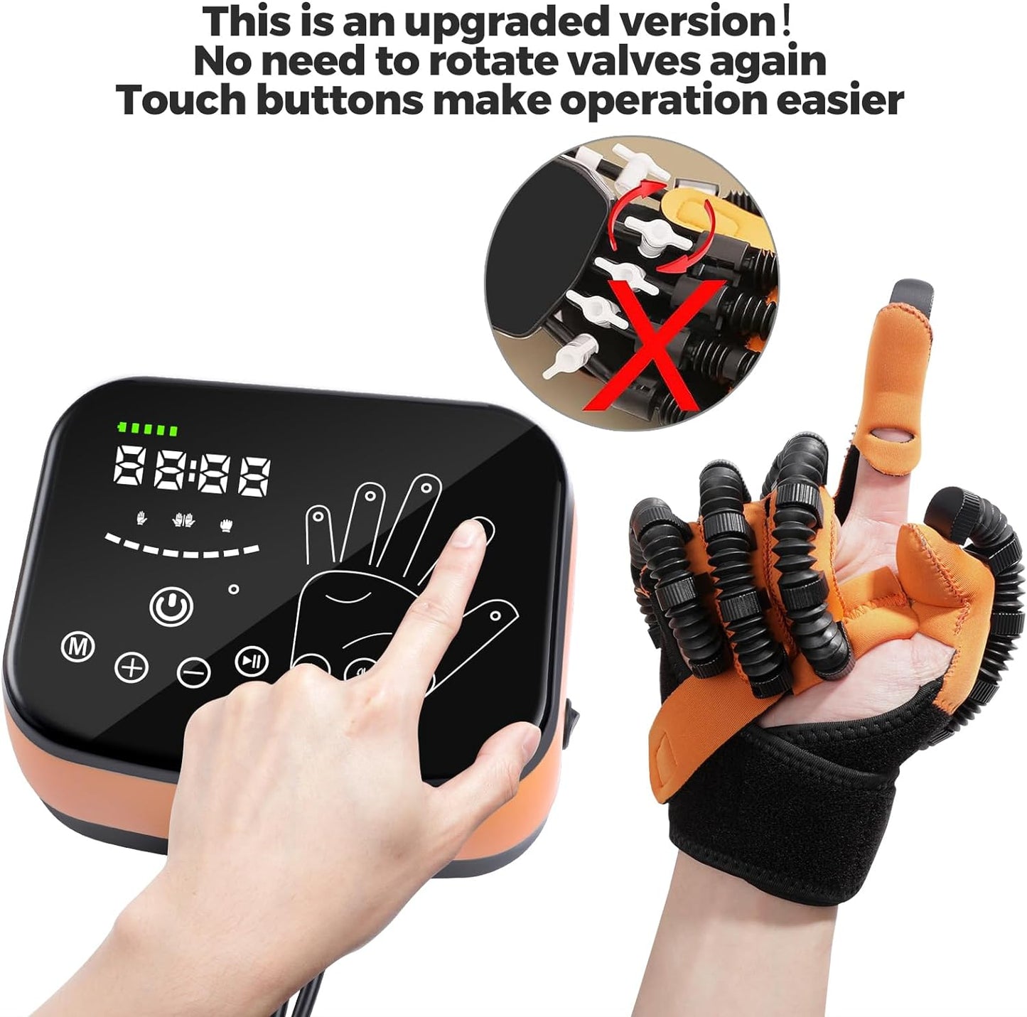 Creliver Improved Version Upgraded Stroke Recovery Equipment Hand Paralysis Rehabilitation Finger Rehab Robotic Gloves for Stiffness Paralyzed Hand Training at Home(Left Hand-L)
