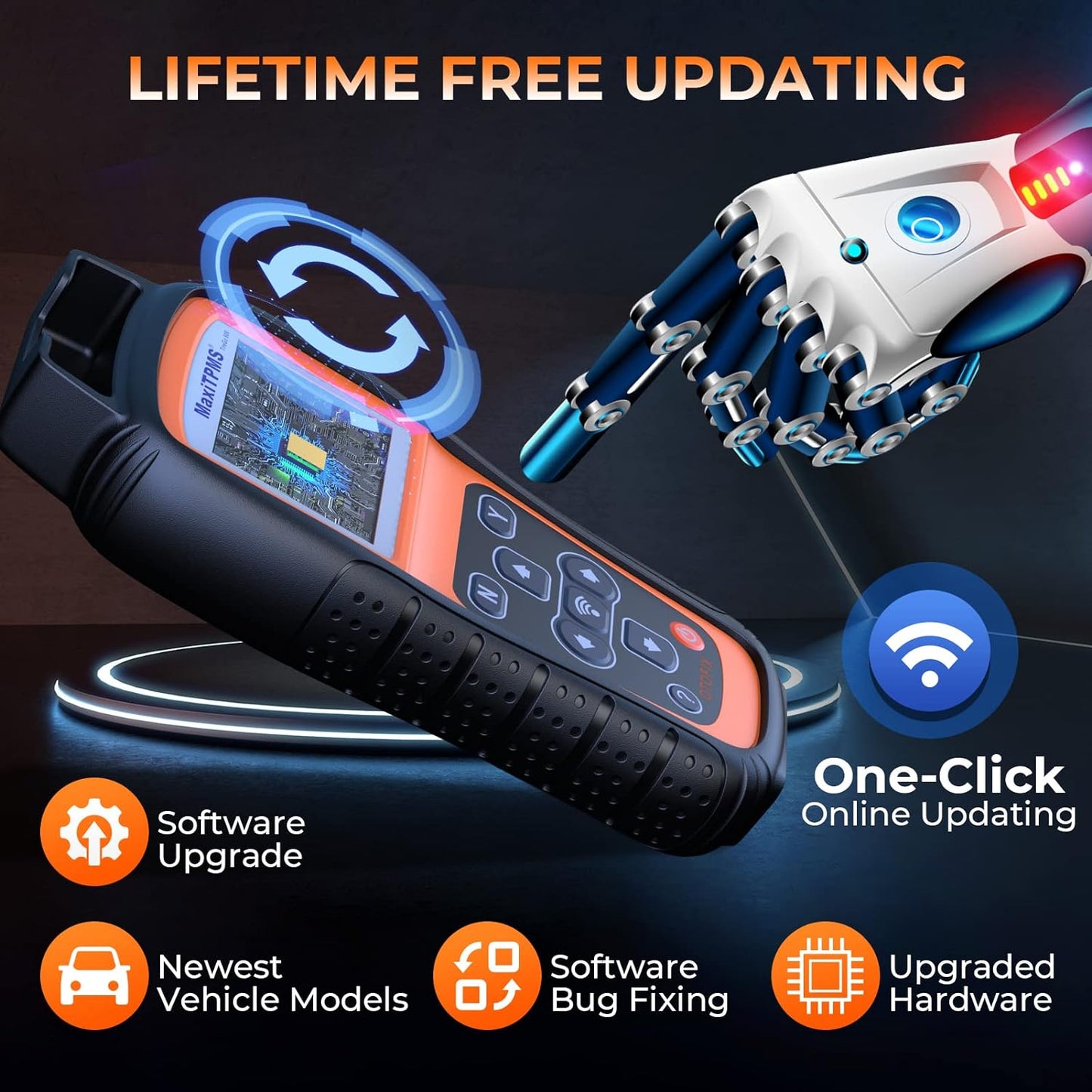 OTOFIX TireGO 808 TPMS Programming Tool, 2023 Upgraded Ver. for MX-Sensors (315/433 MHz) TPMS Relearn/Activate All Sensors, TPMS Scan Tool Read/Clear DTCs, TPMS Reset (Upgraded of TireGO 608)