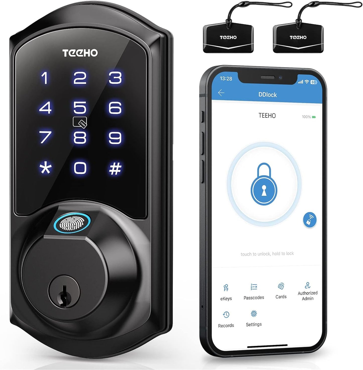 TEEHO Smart Lock, Fingerprint Door Lock, Keyless Entry Door Locks with Keypads
