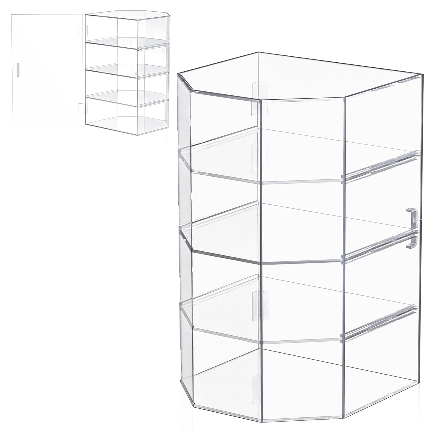 PanorEats 4-Tiered Bakery Display Case - Fully-Assembled Acrylic Pastry Display Cabinet - Countertop Display Case for Breads, Muffins, Desserts, Cookies, Pies - Retail Display For Party, Mar