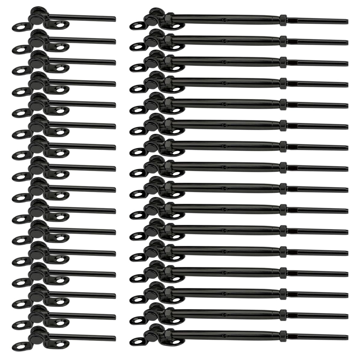 Sowtowe 20 Pairs Black Cable Railing Hardware,Black Stainless Steel Cable Railing Kit,for 1/8 Cable Railing System,Adjustable Angle,T316 Marine Grade