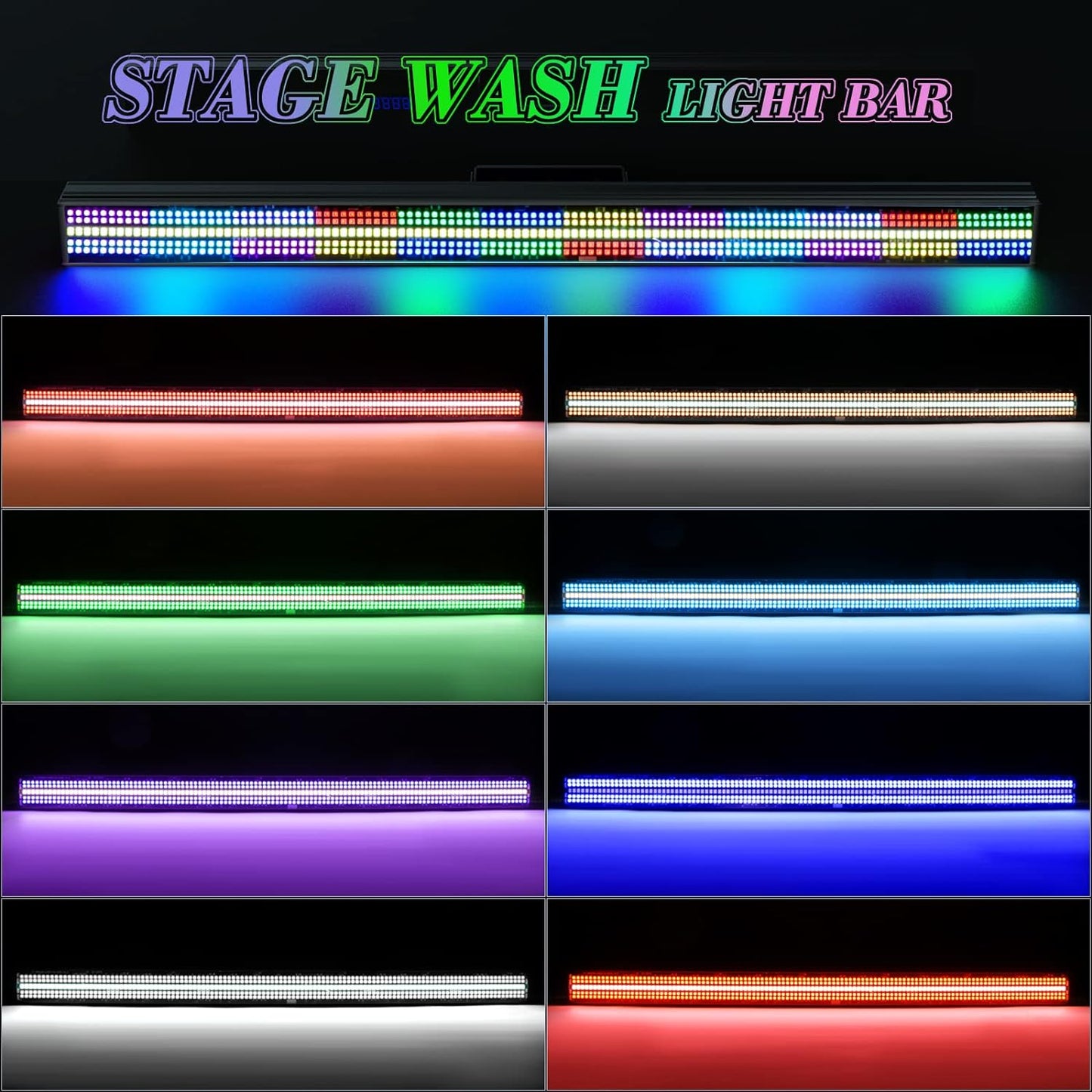 Stage Light Bar, 720 LED 150W RGBW DJ Light Bar, Wall Washer Light Support DMX Control & Sound Activated, Stage Lighting for Indoor Disco Party Church Birthday Bar Wedding (1 Pack)