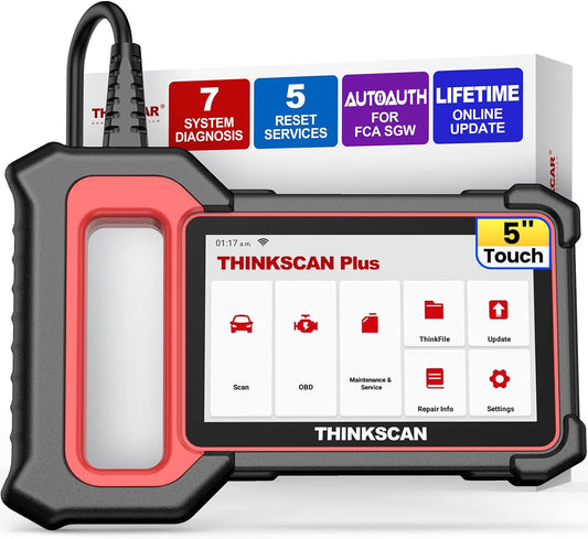 THINKCAR OBD2 Scanner, ThinkScan Plus S7 ABS,SRS,ECM,TCM,BCM,AC,IC System Diagnostic Scan Tool, 5 Special Services Options Car Scanner, Cover 10,000+ Cars