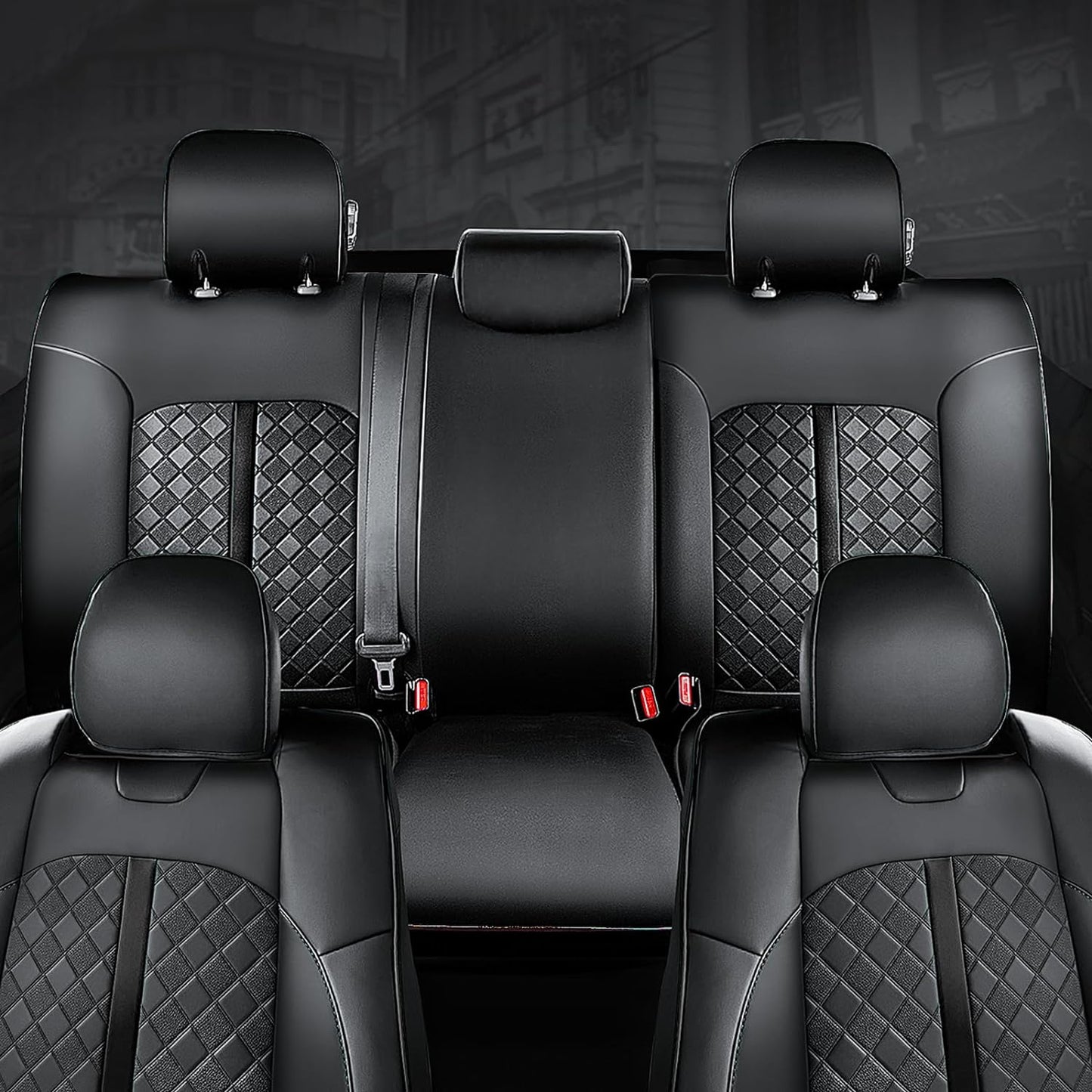 Carlimeki Tacoma Seat Covers Custom Fit For 2016-2023 Double & Crew Cab Tacoma SR, SR5, Limited, TRD Pro, TRD Sport, TRD Off-Road, Trail Special Edition - Center Console Armrest Covers - Fully Cover