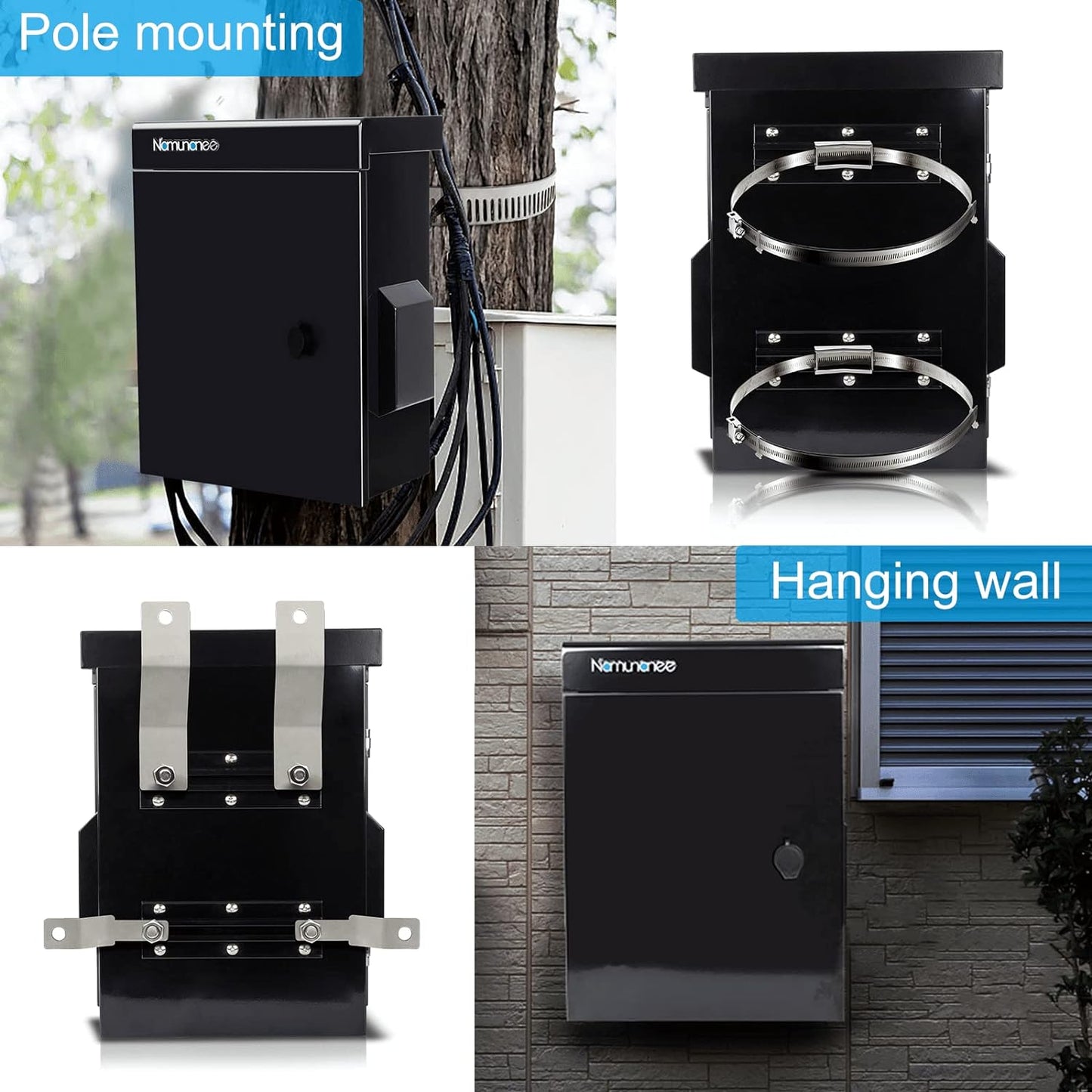 Namunanee Outdoor Electrical Box, Cold-Rolled Steel Plate, Aluminum Alloy Back Beam, One-Piece Ventilation Design, IP65 Waterproof, Wall/Pole Mounted. (17.8' x 13.8' x 7.9') (17.8' x 13.8' x 7.9')