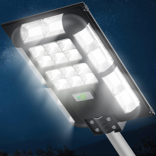 BNT Solar Street Lights Outdoor - 1200W Solar Powered Street Lamp with Dusk to Dawn Sensor,Commercial Solar Parking Lot Lights,LED Solar Street Light for Street and Outdoor Area Lighti