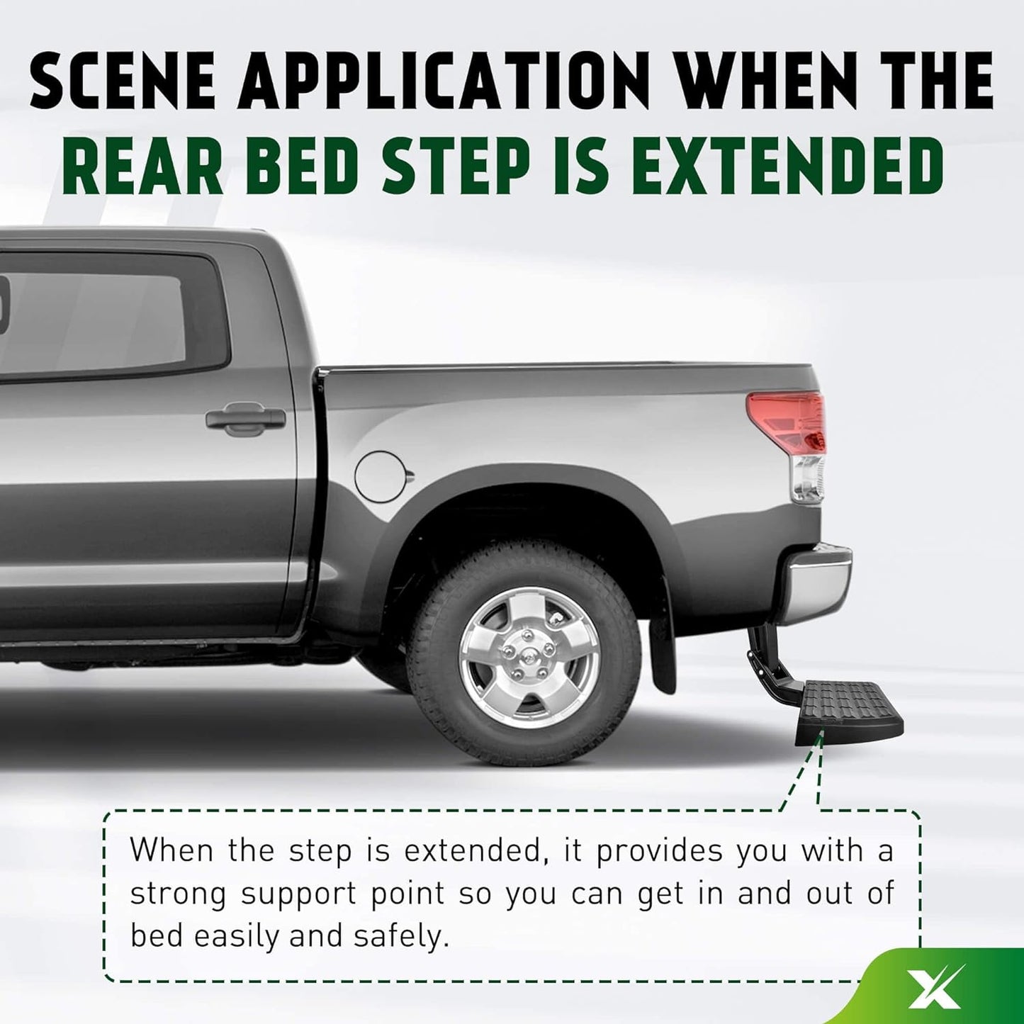 XIMAKA Rear Bed Step Tailgate Bedstep Compatible with Toyota Tundra 2022 2023 Folding Truck Step Retractable Bumper Tailgate Step Replaces# PTS30-34000