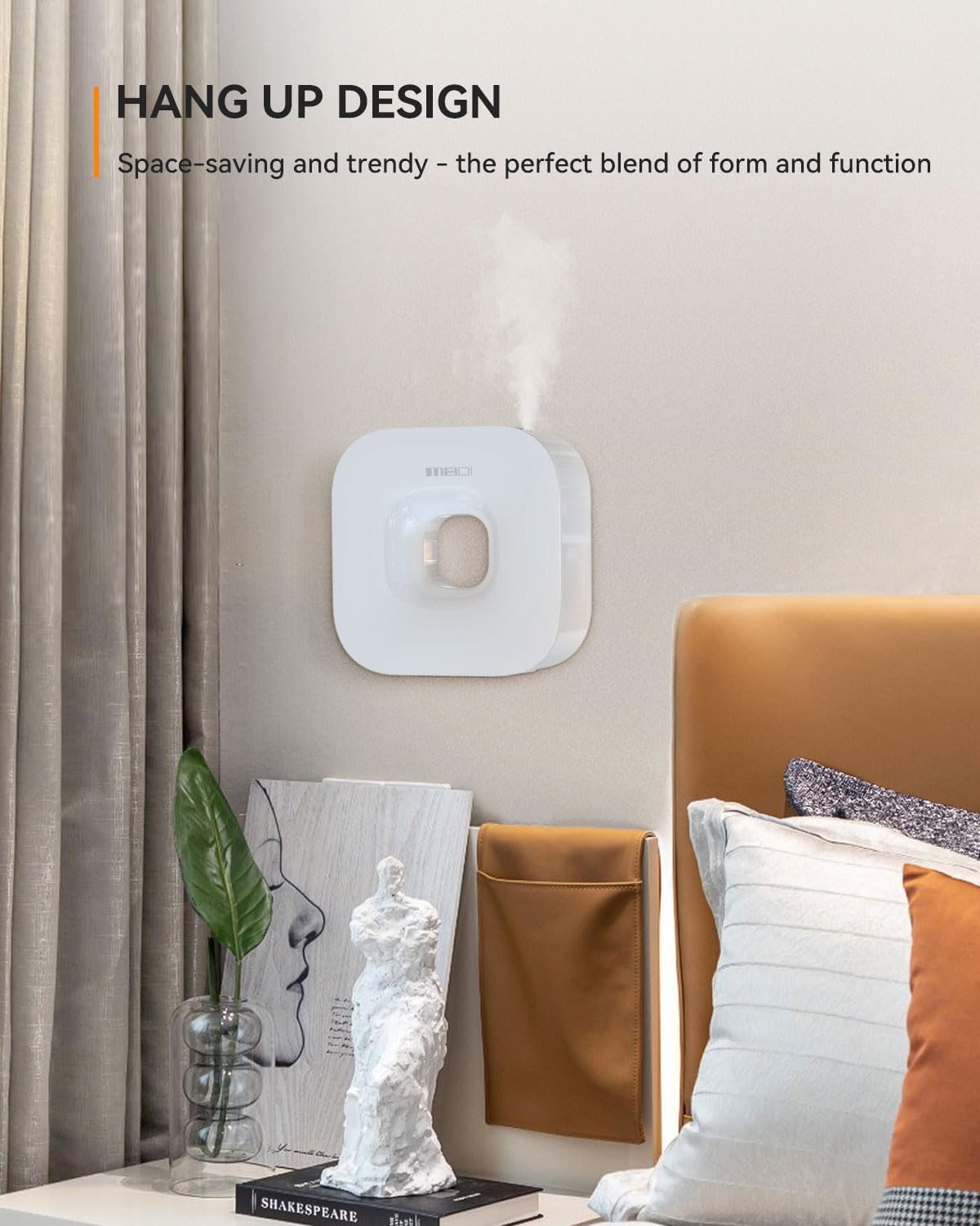 MEIDI Waterless Essential Oil Diffuser - Bluetooth Cordless Aromatherapy Diffuser with App Control, Smart Timer Setting, H