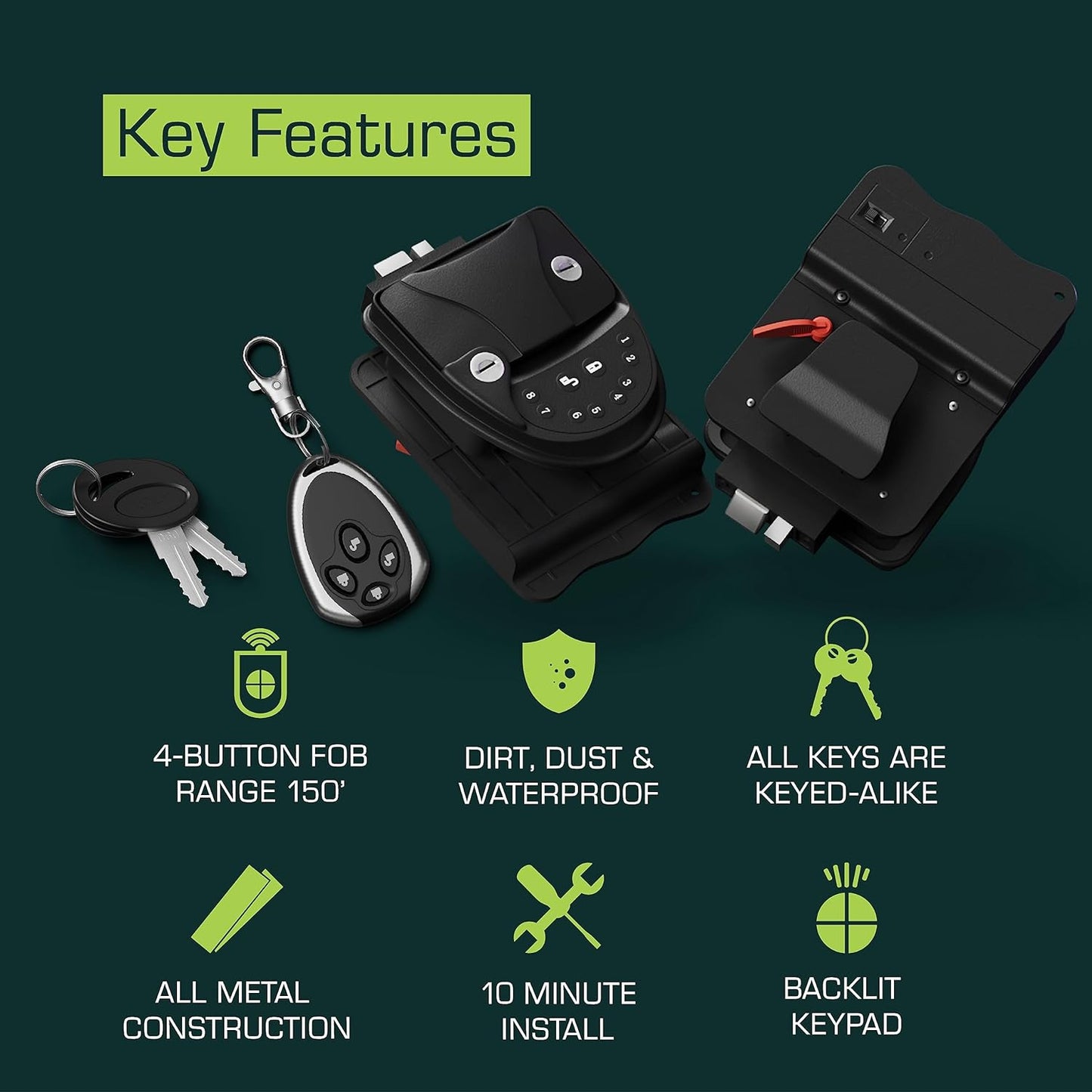 TURE RV Lock Keyless Entry System [2-Pack] Extended Range Digital Key fob remotes | Backlit Combination keypad | Door Locks for Camper, R V, 5th Wheel, and Travel Traile