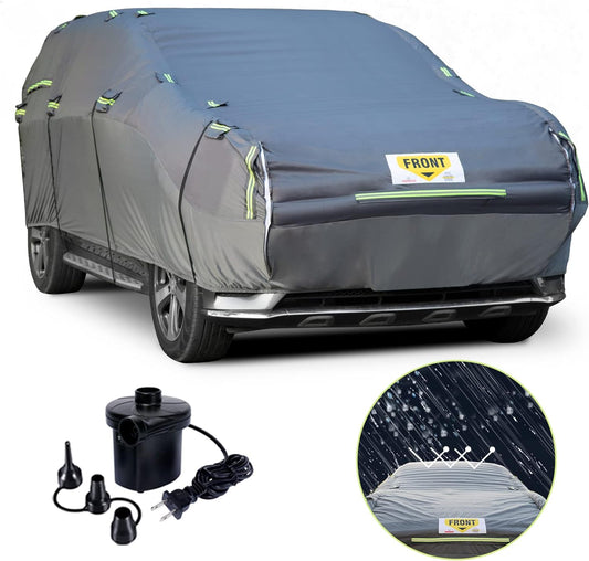 WARSUN Hail Car Cover with Thickened Airtight PVC Inner Protector Heavy Duty Anti-Hail Car Cover Full Cover for Sedans SUV Length Between 166"-198''(with Air Pump)