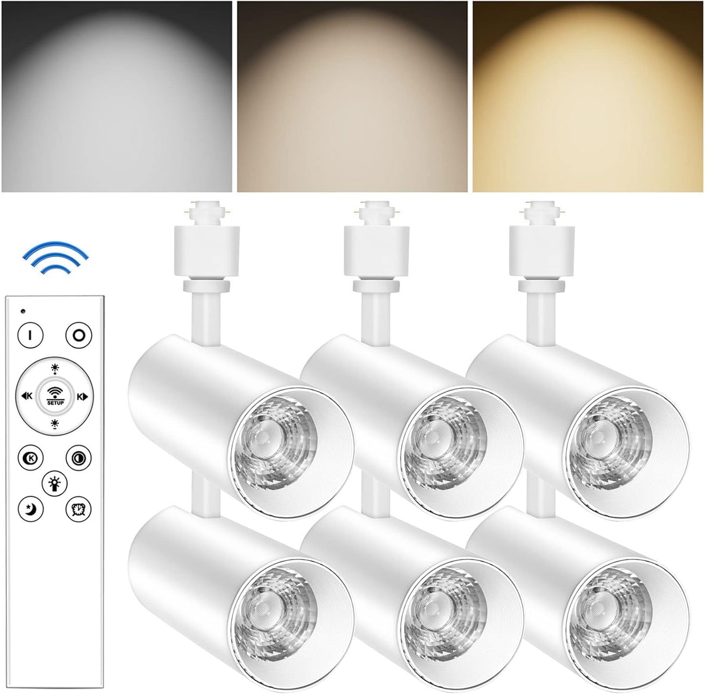 STEAIRE 15W H Track Lighting Heads Dimmable LED Track Light Heads Bright Rail Ceiling Spotlight Fixtures Accent Task, 3-Color 3000K 4000K 5000K,