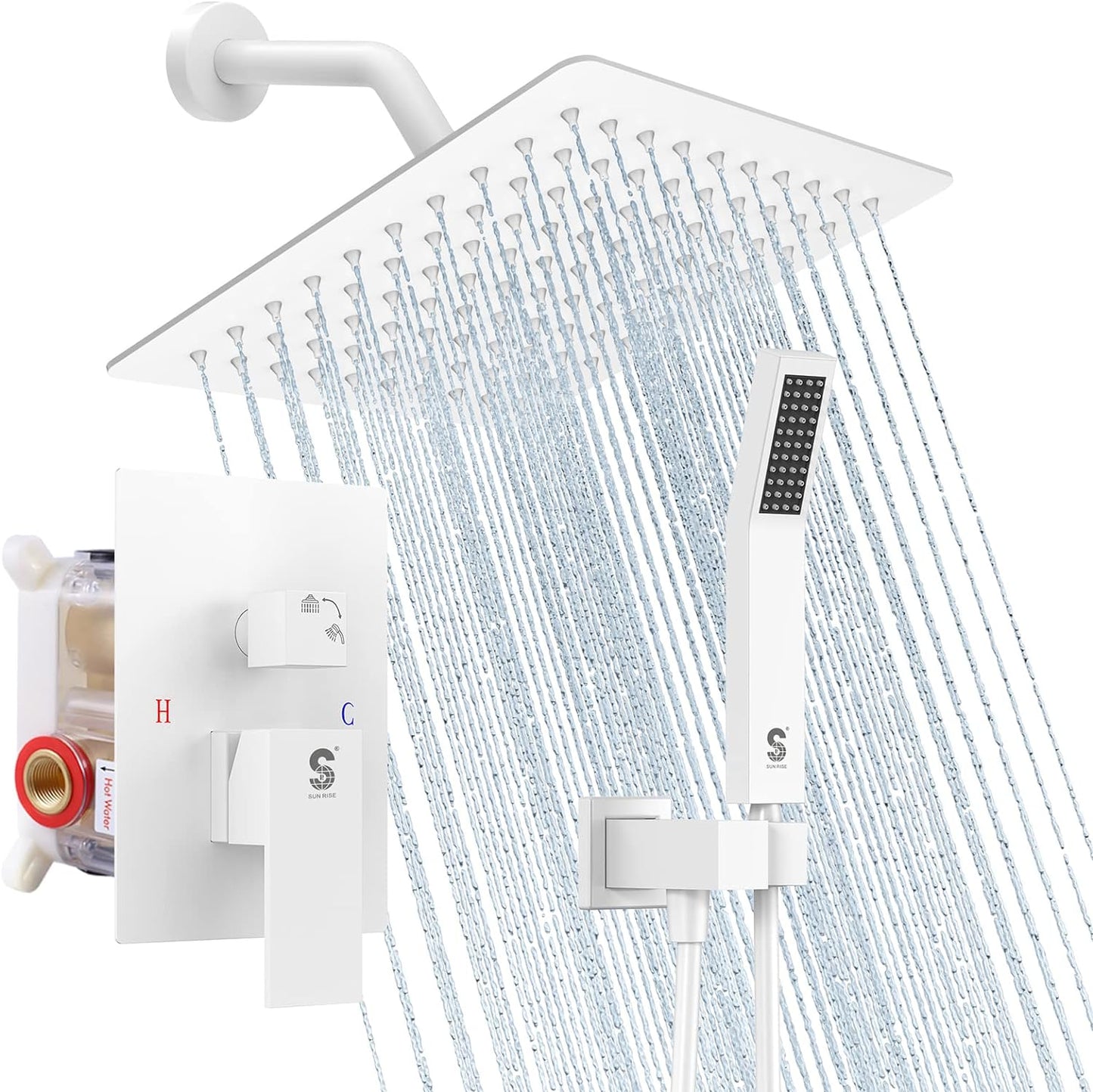 Shower Panel System White 8 Inch (08', White)