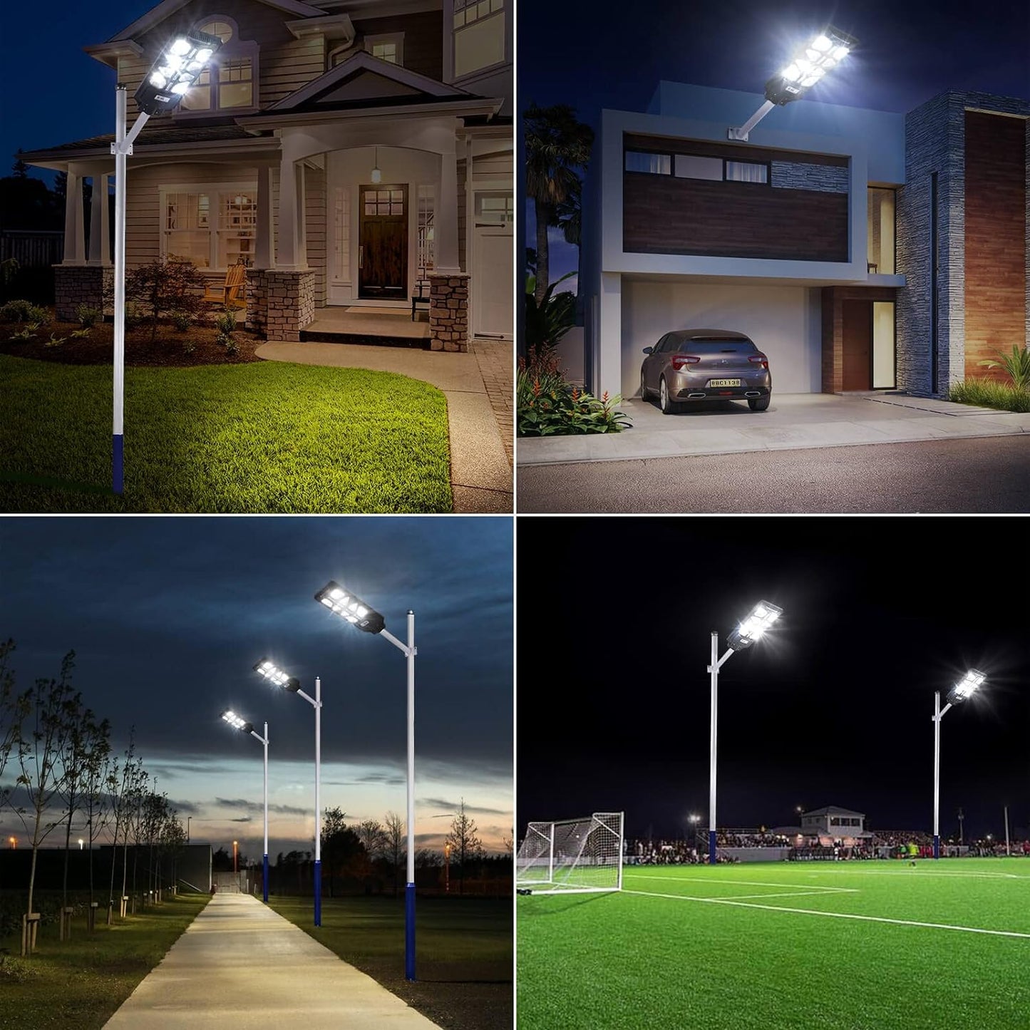 Aihanfir 600W Led Solar Street Light Outdoor Waterproof, with Motion Sensor and Remote Control for Parking Lot Lights Commercial, Yard, Road-15W Solar Charging Panel, 20000mAh, 6500K Double-Chi
