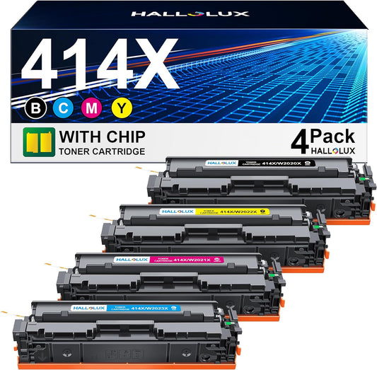 414X 414A Toner Cartridges 4 Pack High Yield Replacement for HP 414X 414A W2020A W2020X Compatible with HP Color Pro MFP M479fdw M454dw M479fdn M454dn Printer Toner (4Pack)