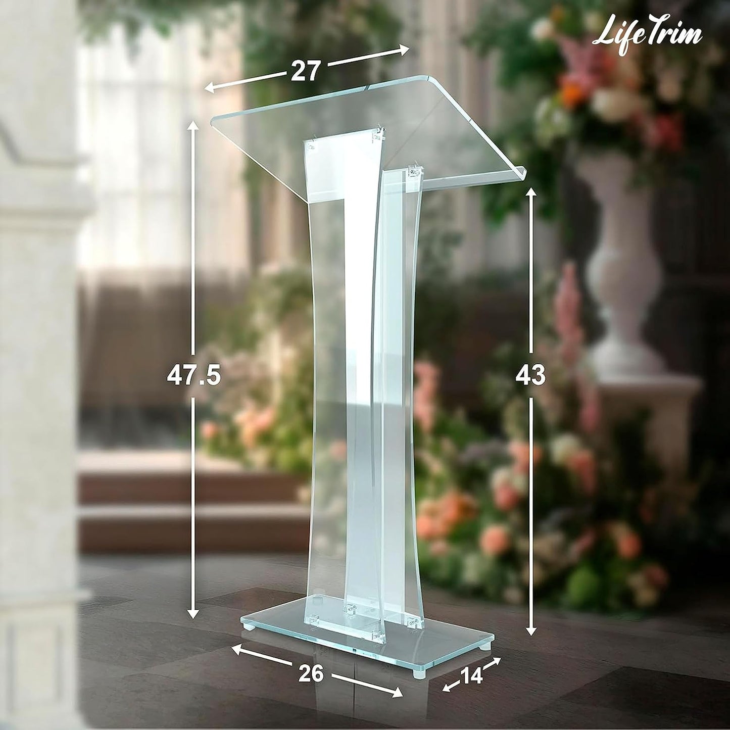 Acrylic Podium Stand Portable Pulpits for Churches Clear Podium Lectern Shtender Hostess Stand Presentation Events Teacher Podium for Classroom Church Pulpit Transparent Modern Lecterns & Po