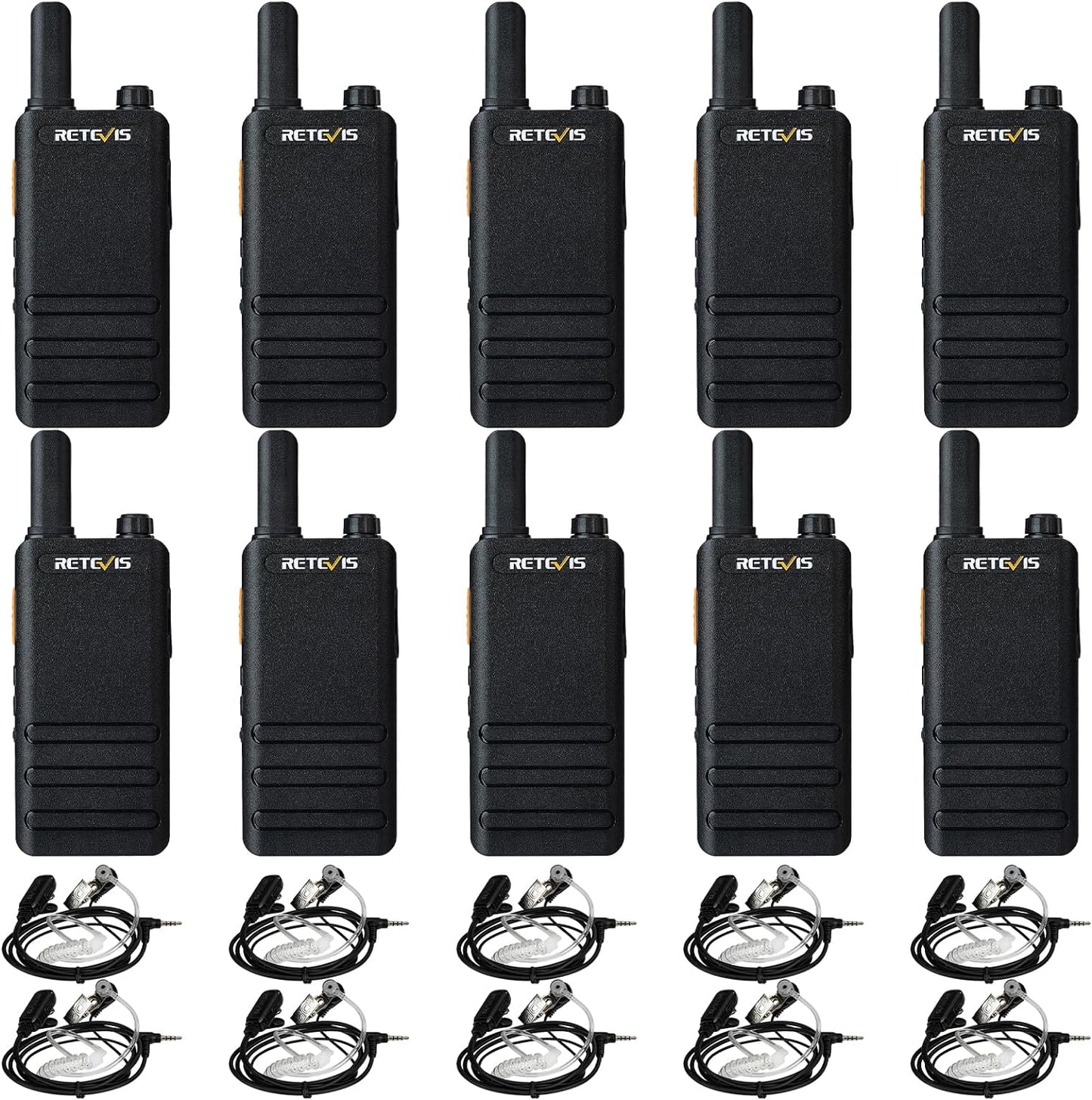 Retevis RT22P 2 Way Radios with Earpiece, New Version RT22,Portable FRS Two-Way Radios,1620mAh Battery,VOX Handsfree,Rechargeable Walkie Talkies for Adu