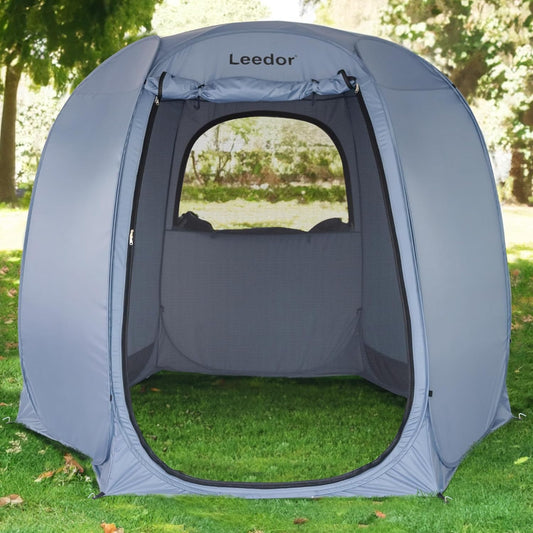Leedor 10' x 10' Decoration Tent Event Tent Pop Up Outdoor Tent Canopy for Parties, Four Season Tent Hexagon Patio Tent, UPF 50+ Backyard Family Tent, Easy Setup(Gray, Not Waterproof)