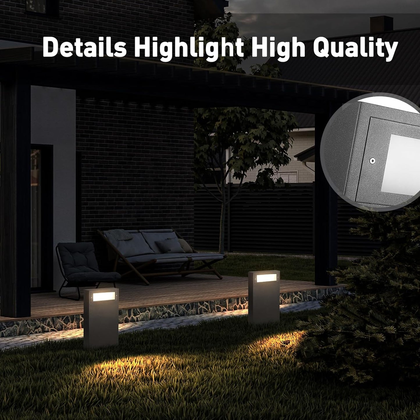 MVBT Modern Landscape Path Light, Outdoor 24-inch Waterproof Aluminum LED Luxury 3000K Driveway 120V Lighting for Garden Lawn Patio Courtyard Walkway