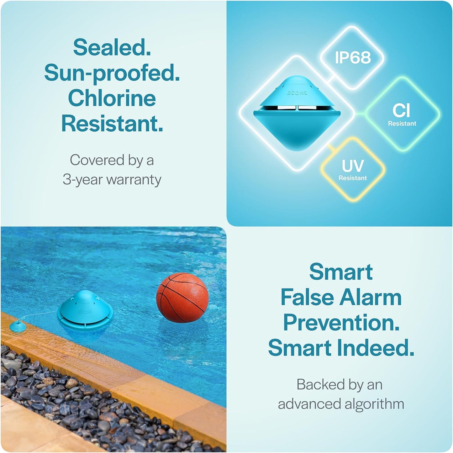 Solo Pool Alarm: 110dB Pool Safety Alarms | Easy-Setup Pool Alarms for Inground Pools, Floating Pool Alarm | Not Compliant with City Codes That