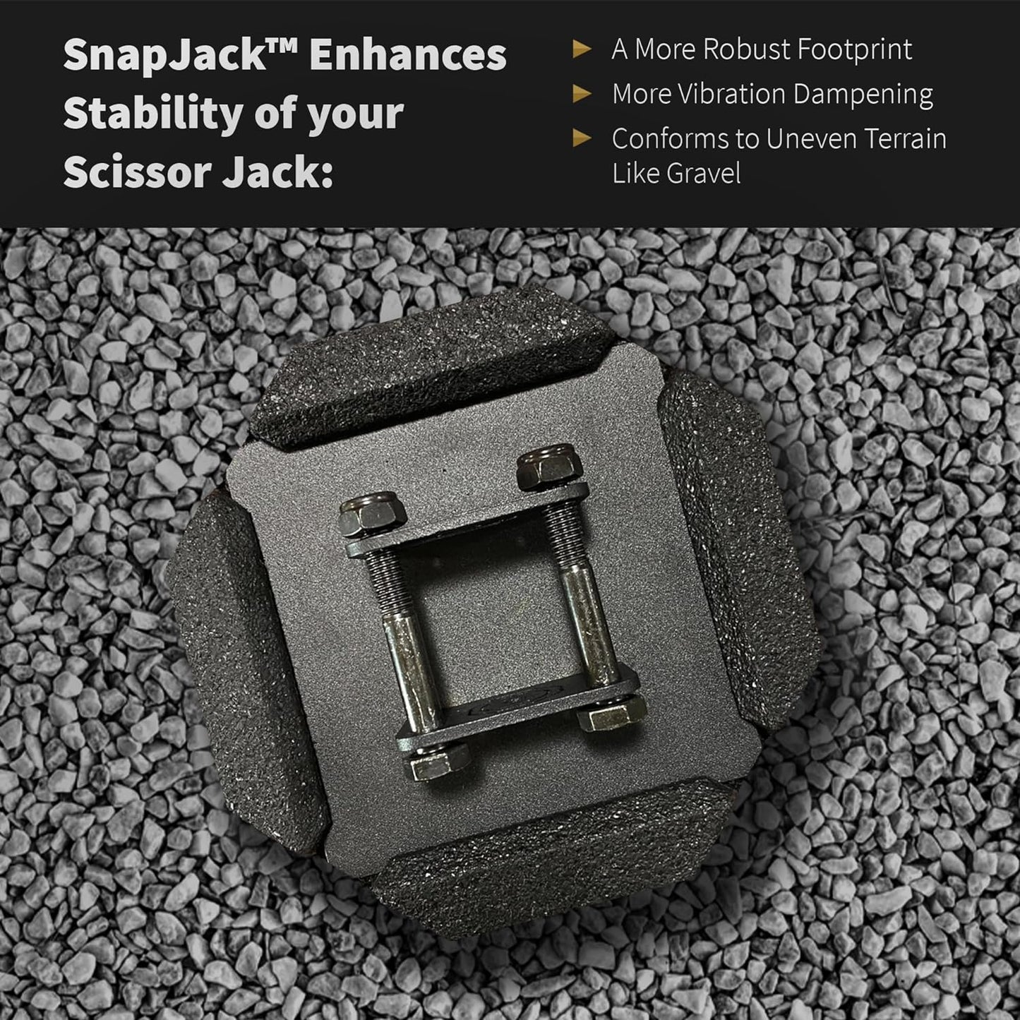 SnapPad SnapJack SJ (Pack of 4) | Two-Point Trailer Jack Stands Featuring 5.5" Metal Foot | Adds 61% Additional Surface Area, 3.79 lbs. Per Pad & 7.25" Total Wi