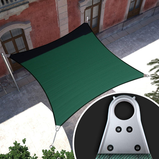Royal shade 22' x 24' Green Rectangle Super Ring Sun Shade Sail Canopy RSTAWS, Heavy Duty Durable Structure, Reinforced Corners & Edges, 260 GSM Permeable Fabric (We Make Custom Size) (2 2' x 2 4',